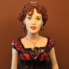 Franklin Mint Titanic Red and Black Gown Rose doll