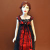 Franklin Mint Titanic Red and Black Gown Rose doll