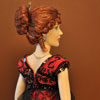 Franklin Mint Titanic Red and Black Gown Rose doll