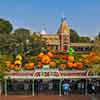 Disneyland entrance, Monorail view, Halloween, October 2011