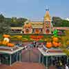 Disneyland entrance, Monorail view, Halloween, October 2011