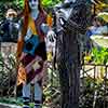 Disneyland Haunted Mansion Holiday exterior, Jack and Sally, September 2009