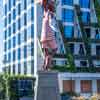 Rocky and Bullwinkle statue on Sunset Boulevard, December 2020