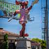 Rocky and Bullwinkle statue on Sunset Boulevard, April 2022