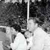 Disneyland Adventureland Jungle Cruise Audie Murphy and family on Ganges Gal, 1956