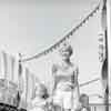 Janet Leigh and daughter Kelly Curtis with Greg Champion at Pacific Ocean Park, 1960