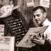 Disneyland East Main Street Steve Martin working the printing press in the Magic Shop