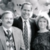 Michael Schwartner and Christine Vess Watkins, first children through the gate at Disneyland on July 18, 1955 in 1990 with Disney CEO Michael Eisner photo