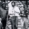 Disneyland Frontierland opening day with Buddy Ebsen, Fess Parker, and Art Linkletter, July 17, 1955