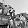 Disneyland opening day photo with Walt Disney on E. P. Ripley, July 17, 1955