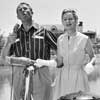 Disneyland opening day photo of Mark Twain christening with Art Linkletter and Irene Dunne, July 17, 1955