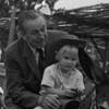 Walt and granddaughter Tammy Miller ride the Pack Mules at Disneyland, May 1960