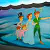 Disneyland Peter Pan's Flight attraction loading area mural, June 2008