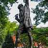 The Signer statue of George Clymer by EvAngelos W. Frudakis, Signers' Garden, Philadelphia, July 2009