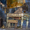 Harpsichord in the Captains Quarters at Disneyland Pirates of the Caribbean attraction, July 2006