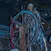 Disneyland POTC Pirate skeleton steering ship photo, January 2011