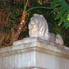 Lion statue visible in attraction queue, February 2007