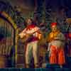 Disneyland Pirates of the Caribbean minstrels and burning city photo, October 2014