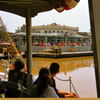 Returning to shore aboard the Disneyland Mark Twain, 1957