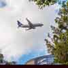 Plane flying over Balboa Park, February 2017