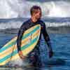 Surfing at Mission Beach in San Diego, November 2014