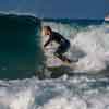 Surfing at Mission Beach in San Diego, November 2014