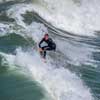 Surfing at Pacific Beach in San Diego, April 2014