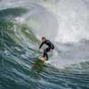 Surfing at Pacific Beach in San Diego, April 2014