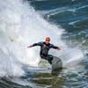 Surfing at Pacific Beach in San Diego, April 2014