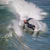 Surfing at Pacific Beach in San Diego, April 2014