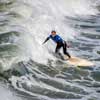 Surfing at Pacific Beach in San Diego, April 2014