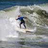 Surfing at Pacific Beach in San Diego, April 2014