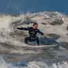 Surfing at Mission Beach in San Diego, November 2014