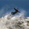 Surfing at Mission Beach in San Diego, November 2014