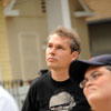 Shepard Fairey and crew painting a mural in South Park neighborhood of San Diego, July 15, 2010