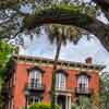 Mercer House in Monterey Square in Savannah, Georgia, April 2019