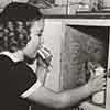 Shirley Temple in her trailer, 1938