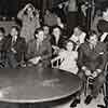 Shirley Temple and Warner Baxter with Russian Pilots on Fox lot, July 17, 1937