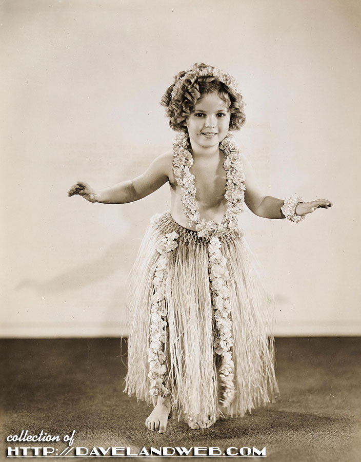 Shirley Temple in hula costume for Curly Top, 1935.