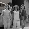 Stand-in Mary Lou Isleib, Shirley Temple, and alternate stand-in Marybelle Currie at the Goldwyn Studio for I'll Be Seeing You, 1944