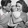 John Agar and Shirley Temple with daughter Linda Susan, January 1948