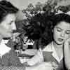 Shirley Temple with her teacher on the set of Miss Annie Rooney