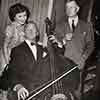 Shirley Temple, Clifton Webb, and Director Elliott Nugent at 20th Century-Fox for "Mr. Belvedere Goes To College," November 1948