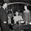 Shirley Temple visit to Columbia Studios, June 4, 1942 on the set of "My Sister Eileen" with Director Alexander Hall & Rosalind Russell