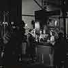 Theodore von Eltz, Director John Cromwell, Jennifer Jones, Claudette Colbert, and Shirley Temple on the set of Since You Went Away 1944