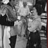 Shirley Temple backstage with John Raitt for Shirley Temple's Storybook Rumpelstiltskin episode, February 1958