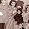 Shirley Temple at N.Y. International Airport with her children Charles, Lori, and Linda Susan, November 11, 1959