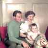 Shirley Temple at home with John Agar and daughter Susan, 1949