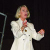 Tippi Hedren onstage at a Hollywood satire of The Birds, Spring 2006