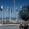 Disneyland Tomorrowland Avenue of Flags photo, 1956